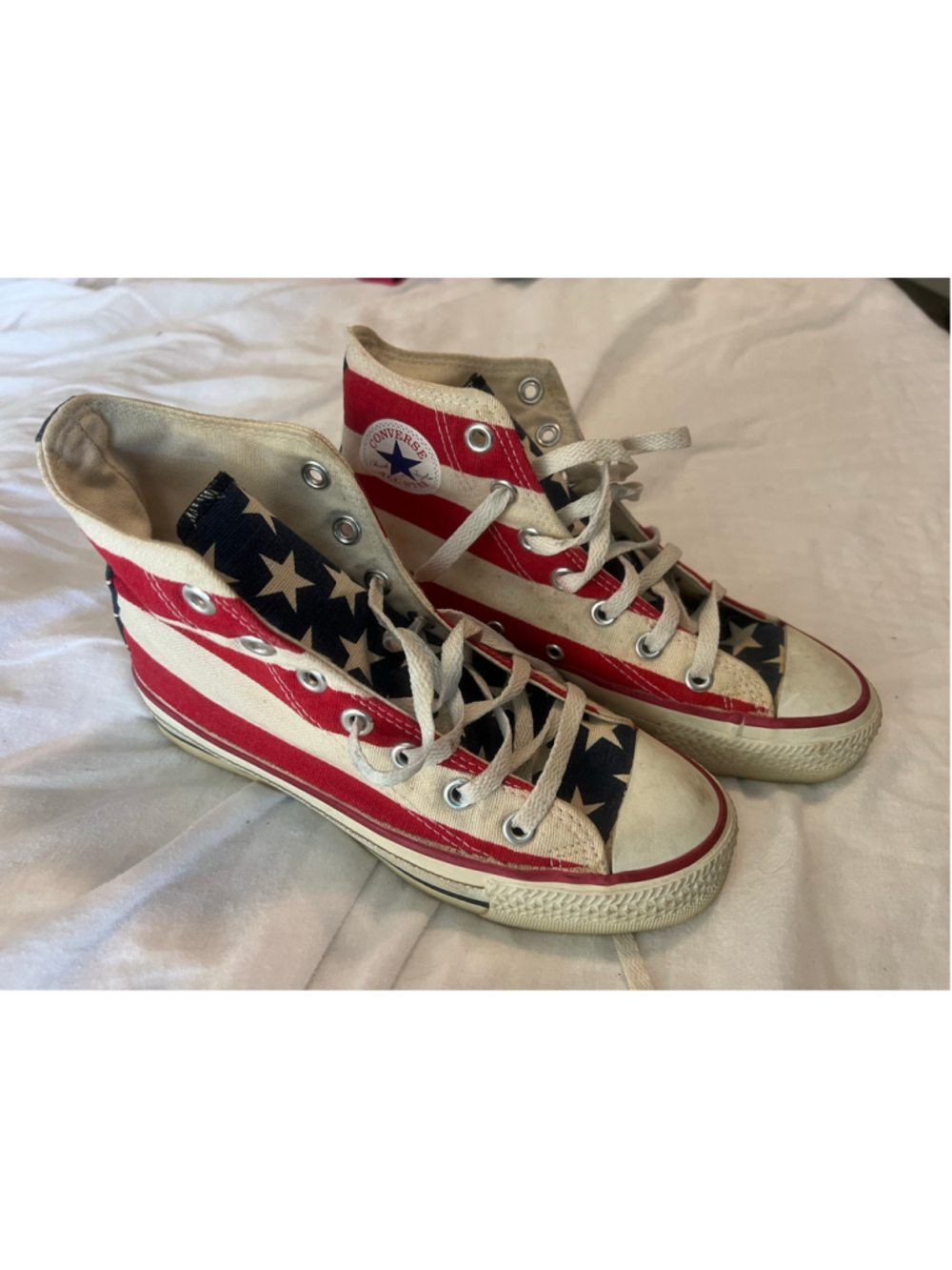 VINTAGE Converse MADE IN USA All Star High Top Sneakers Size 3 American Flag